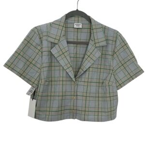 Multi-Coloured Aritzia Sunday Best Women's Tuesday Button Up Plaid Crop Top